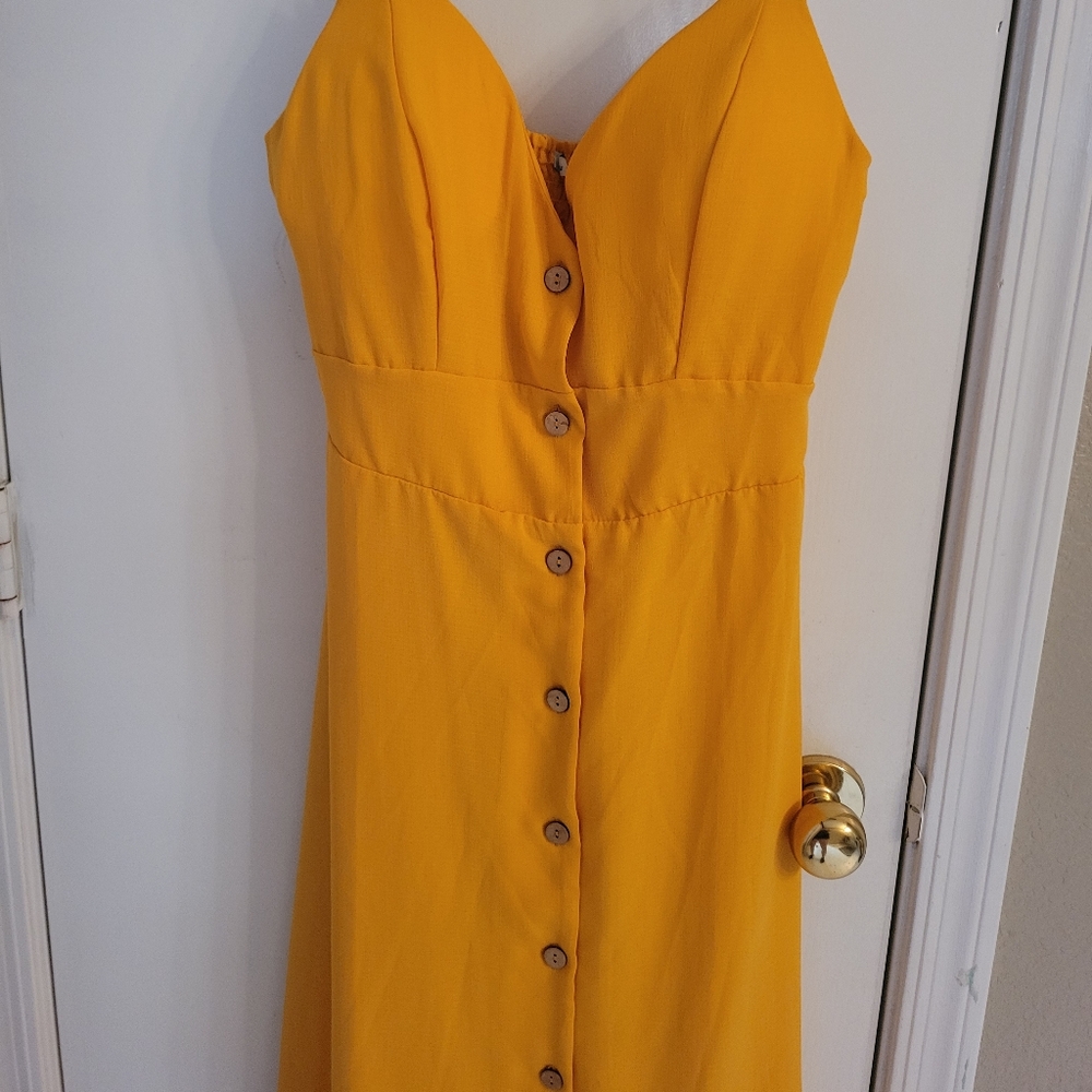 Haute Monde Midi Dress-L Mustard
